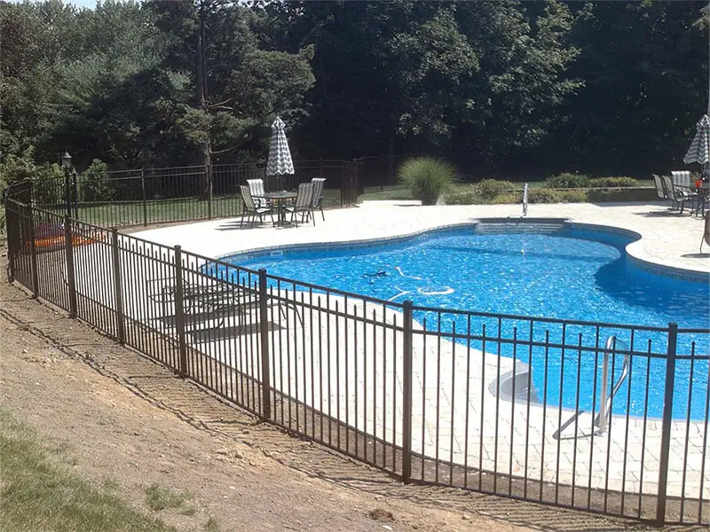 Black aluminum pool safety fence mahopac ny