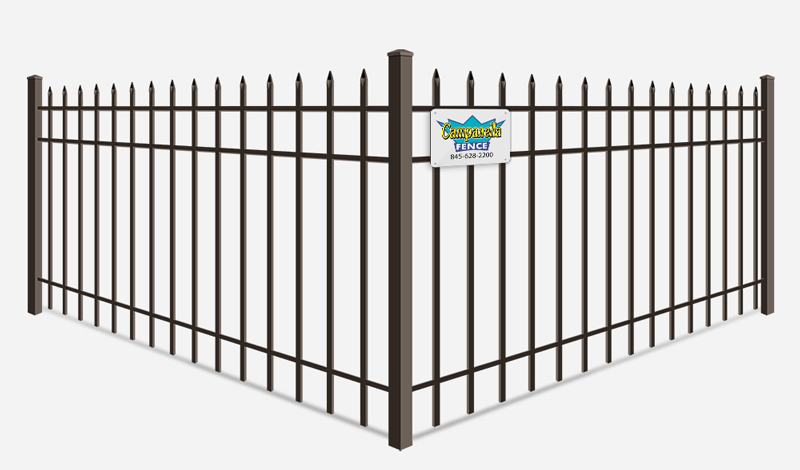 Aluminum fence - Pressed Point 3-Rail 48 inch  tall style