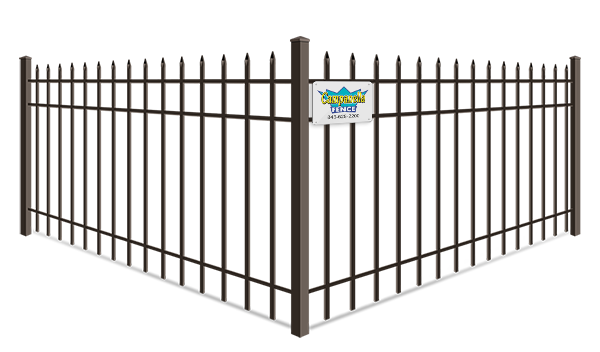 Aluminum fence - Pressed Point 3-Rail 48 inch  tall style