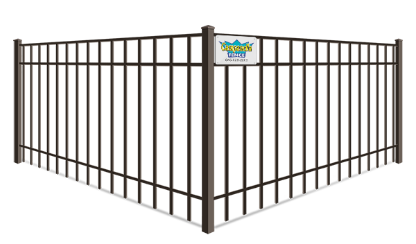 Aluminum fence - Smooth Top 3-Rail 48 inch or 60 inch tall style