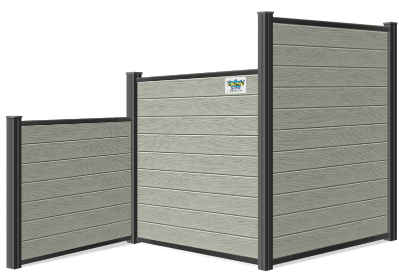 Composite full privacy fence at 3 different heights
