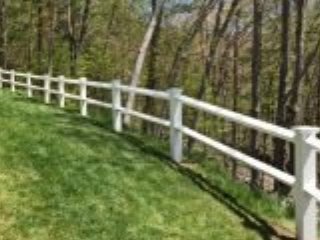 wood fence - Diamond Post & Rail style