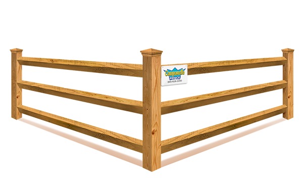 wood fence - Diamond Post & Rail style