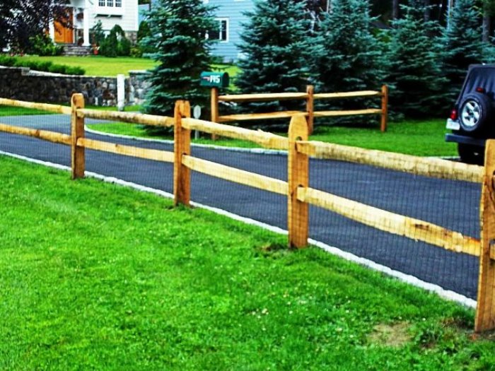 wood fence - Locust Split Rail style